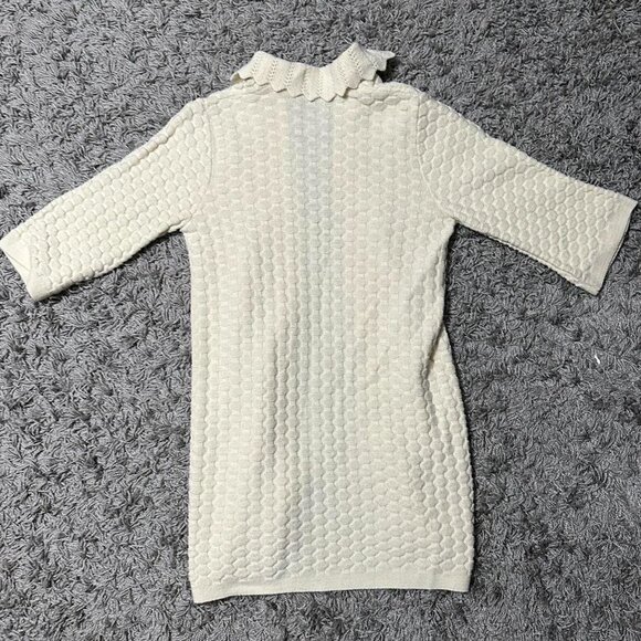 Vintage 60s 70s Crochet Woven Coquette Cardigan Size M - Picture 3 of 8